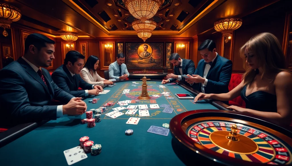 Experience strategic gameplay and excitement in a situs bola online environment at a luxurious casino.