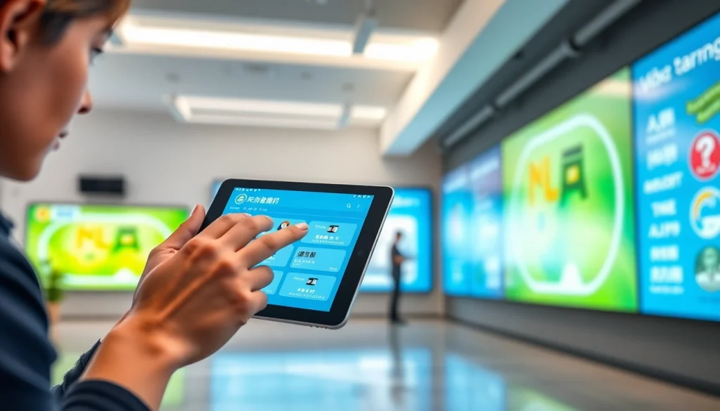 Youdao translation app displayed on a tablet in a modern educational setting, showcasing technology and innovation.