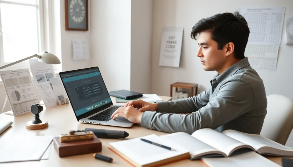 Morse code translator interface on a laptop with a learner practicing Morse code.