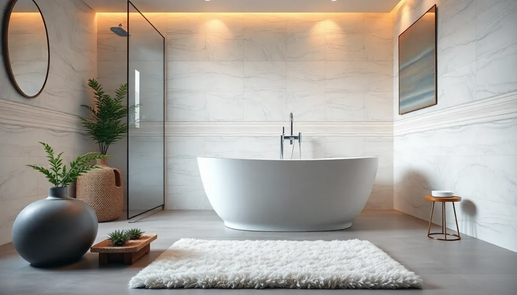 Stunning bathroom remodeling with modern fixtures and elegant design elements.